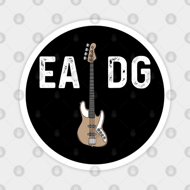 Cool Electric Bass Guitar EADG Distressed Design Magnet by Midlife50